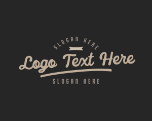 Retro Cursive Banner Logo