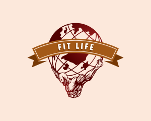 Fitness Atlas Globe logo design