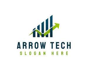 Arrow Finance Statistics Graph logo design