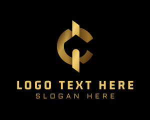 Stocks - Gold House Banking Letter C logo design