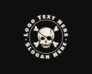 Halloween - Pirate Skull Jolly Roger logo design