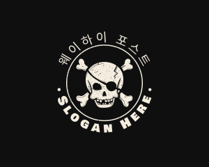 Pirate Skull Jolly Roger logo design