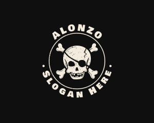 Pirate Skull Jolly Roger logo design