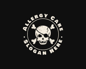 Pirate Skull Jolly Roger logo design