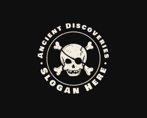 Pirate Skull Jolly Roger logo design