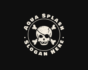 Pirate Skull Jolly Roger logo design