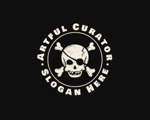 Pirate Skull Jolly Roger logo design