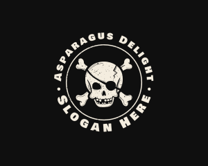 Pirate Skull Jolly Roger logo design