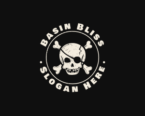 Pirate Skull Jolly Roger logo design