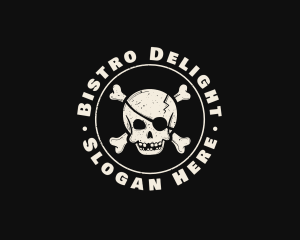 Pirate Skull Jolly Roger logo design