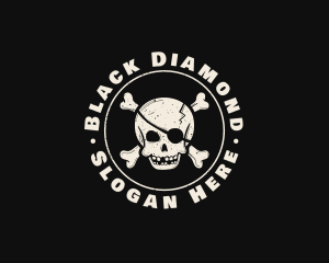 Pirate Skull Jolly Roger logo design