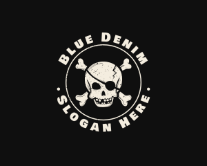 Pirate Skull Jolly Roger logo design