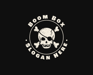 Pirate Skull Jolly Roger logo design