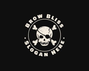 Pirate Skull Jolly Roger logo design