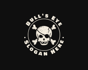 Pirate Skull Jolly Roger logo design