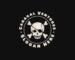 Pirate Skull Jolly Roger logo design