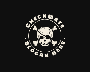 Pirate Skull Jolly Roger logo design