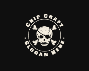 Pirate Skull Jolly Roger logo design