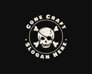 Pirate Skull Jolly Roger logo design