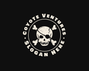 Pirate Skull Jolly Roger logo design