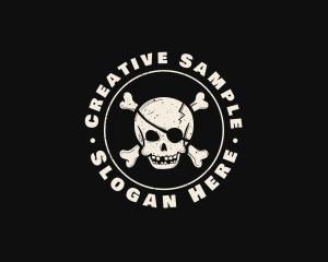 Pirate Skull Jolly Roger logo design