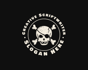 Pirate Skull Jolly Roger logo design