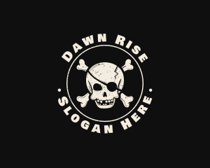 Pirate Skull Jolly Roger logo design