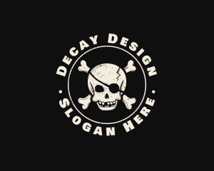 Pirate Skull Jolly Roger logo design