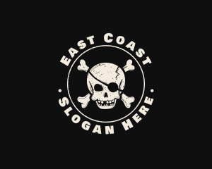 Pirate Skull Jolly Roger logo design