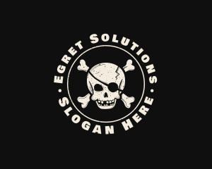 Pirate Skull Jolly Roger logo design