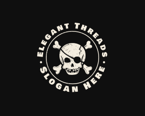 Pirate Skull Jolly Roger logo design