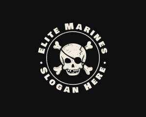 Pirate Skull Jolly Roger logo design