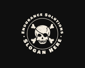 Pirate Skull Jolly Roger logo design