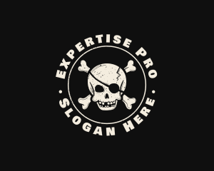 Pirate Skull Jolly Roger logo design