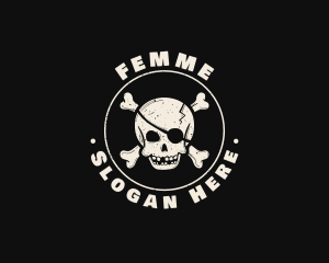 Pirate Skull Jolly Roger logo design