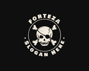 Pirate Skull Jolly Roger logo design