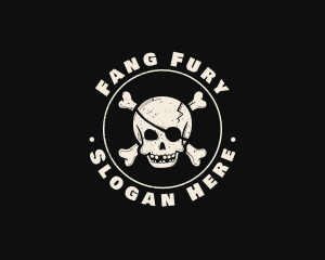 Pirate Skull Jolly Roger logo design