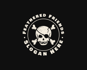 Pirate Skull Jolly Roger logo design