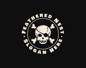 Pirate Skull Jolly Roger logo design