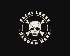 Pirate Skull Jolly Roger logo design