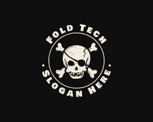 Pirate Skull Jolly Roger logo design