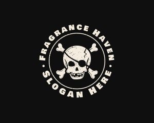 Pirate Skull Jolly Roger logo design