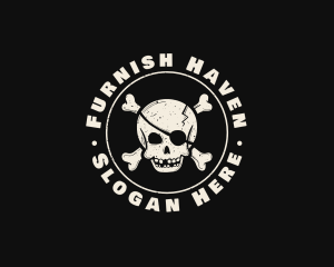 Pirate Skull Jolly Roger logo design