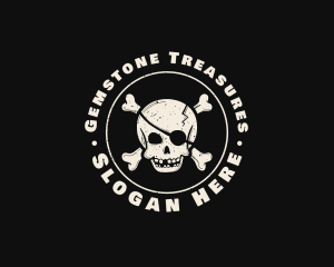 Pirate Skull Jolly Roger logo design