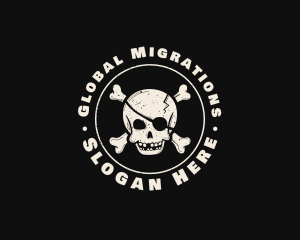 Pirate Skull Jolly Roger logo design