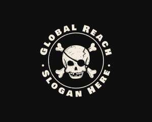 Pirate Skull Jolly Roger logo design