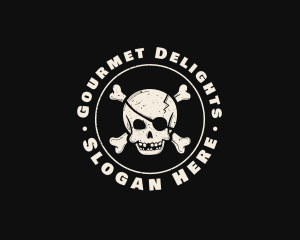 Pirate Skull Jolly Roger logo design