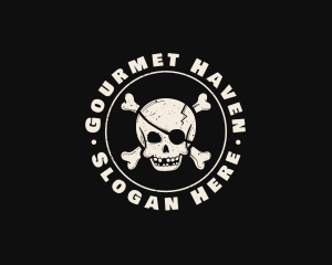 Pirate Skull Jolly Roger logo design