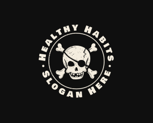 Pirate Skull Jolly Roger logo design