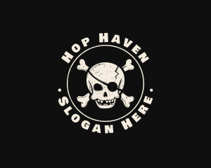 Pirate Skull Jolly Roger logo design